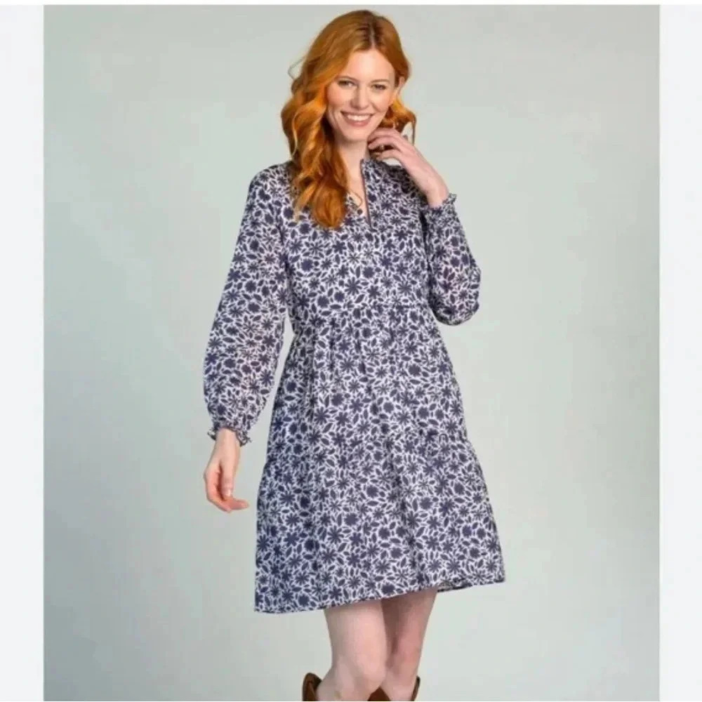 Olivia James Waverly Dress, Bandana Dusty Blue